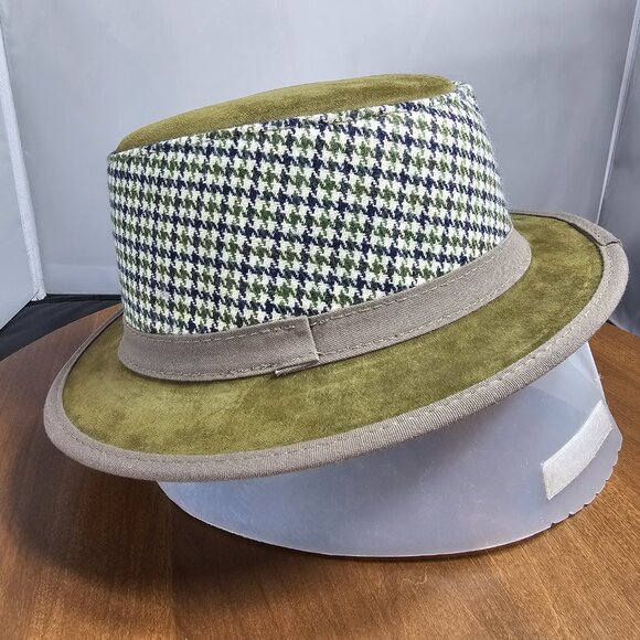 Eco Soho Suede / Fabric Fedora American Hat Makers | Sage | Small RARE - Picture 3 of 9